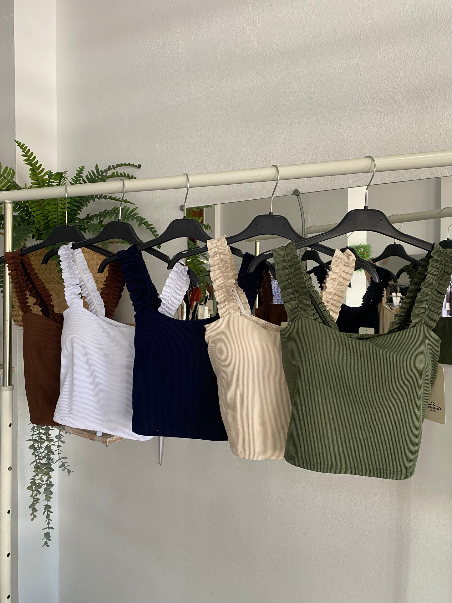 Crop top fruncido